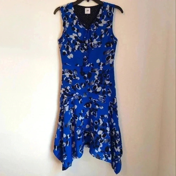 CAbi Dresses & Skirts - Cabi Untamed Floral Print Blue Dress XS  Style #5576